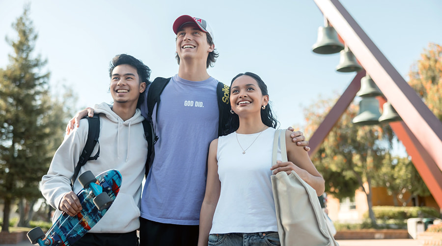 a group of smiling students